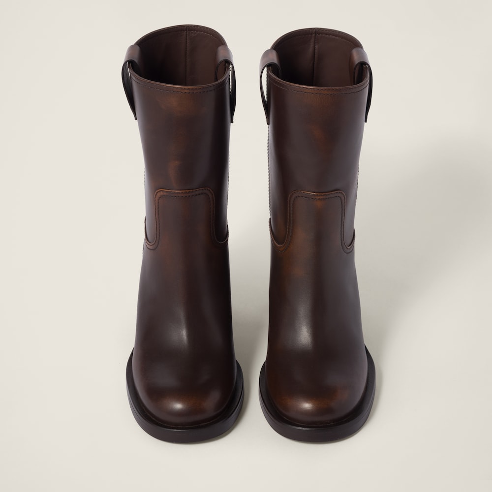 Fumé leather booties