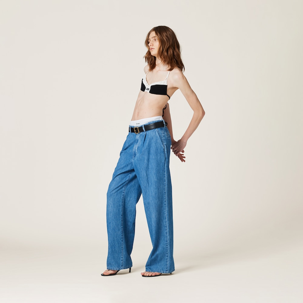 Chambray denim pants