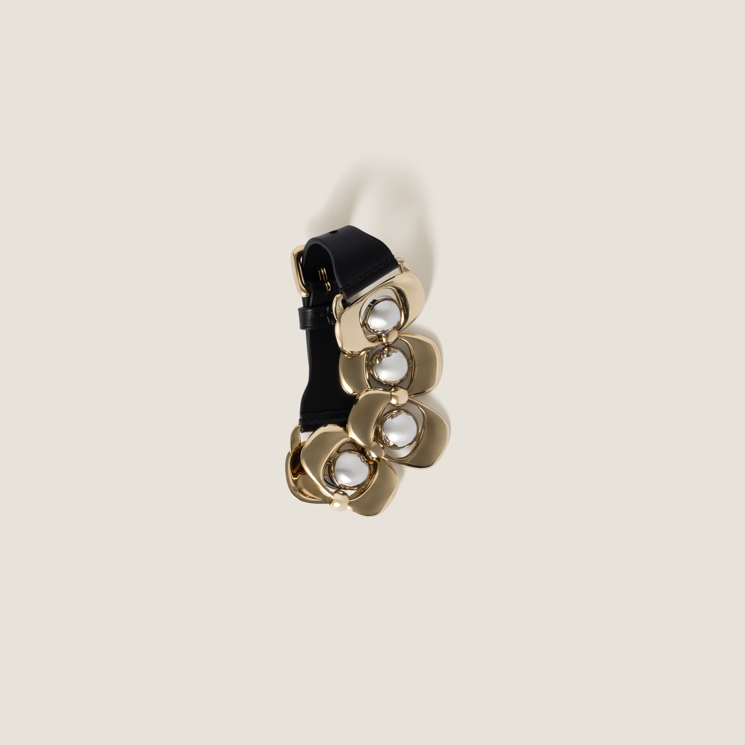 Leather and metal bracelet