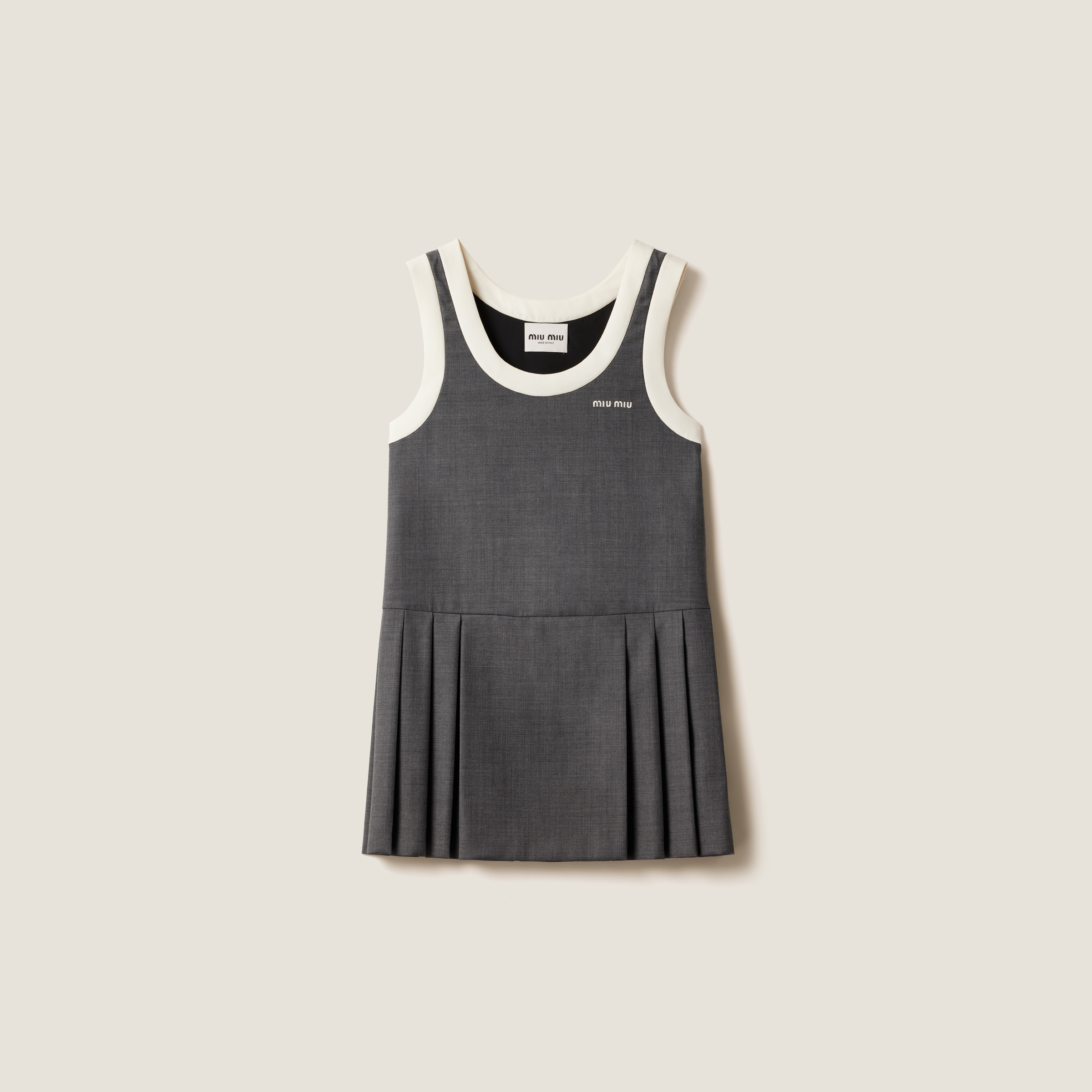 Pleated grisaille mini-dress
