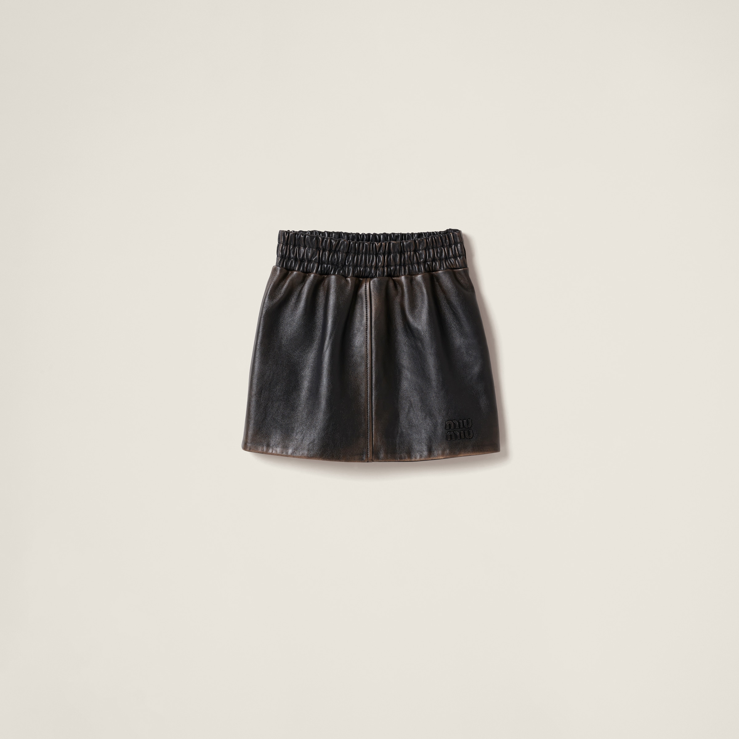 Nappa leather skirt