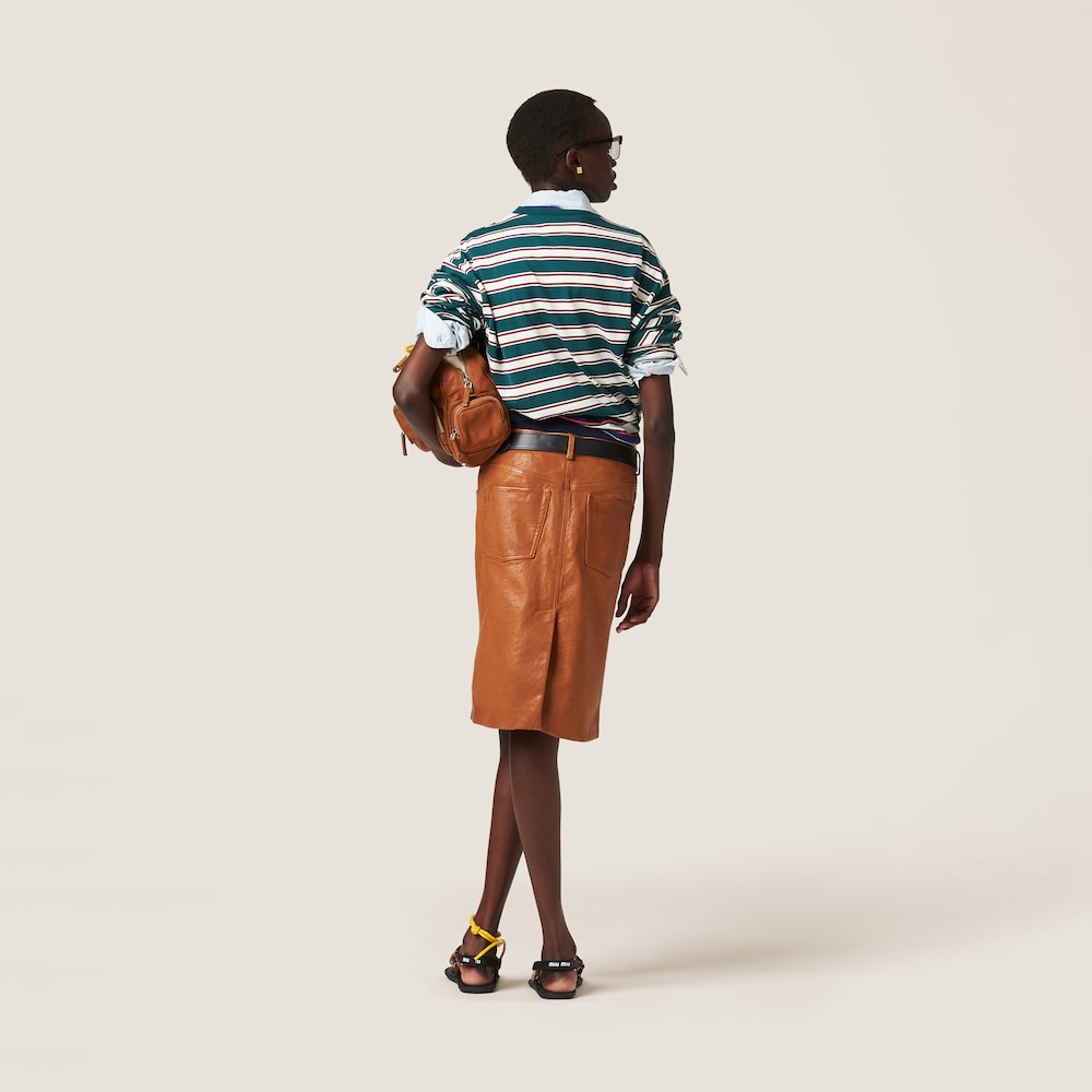 Nappa leather skirt