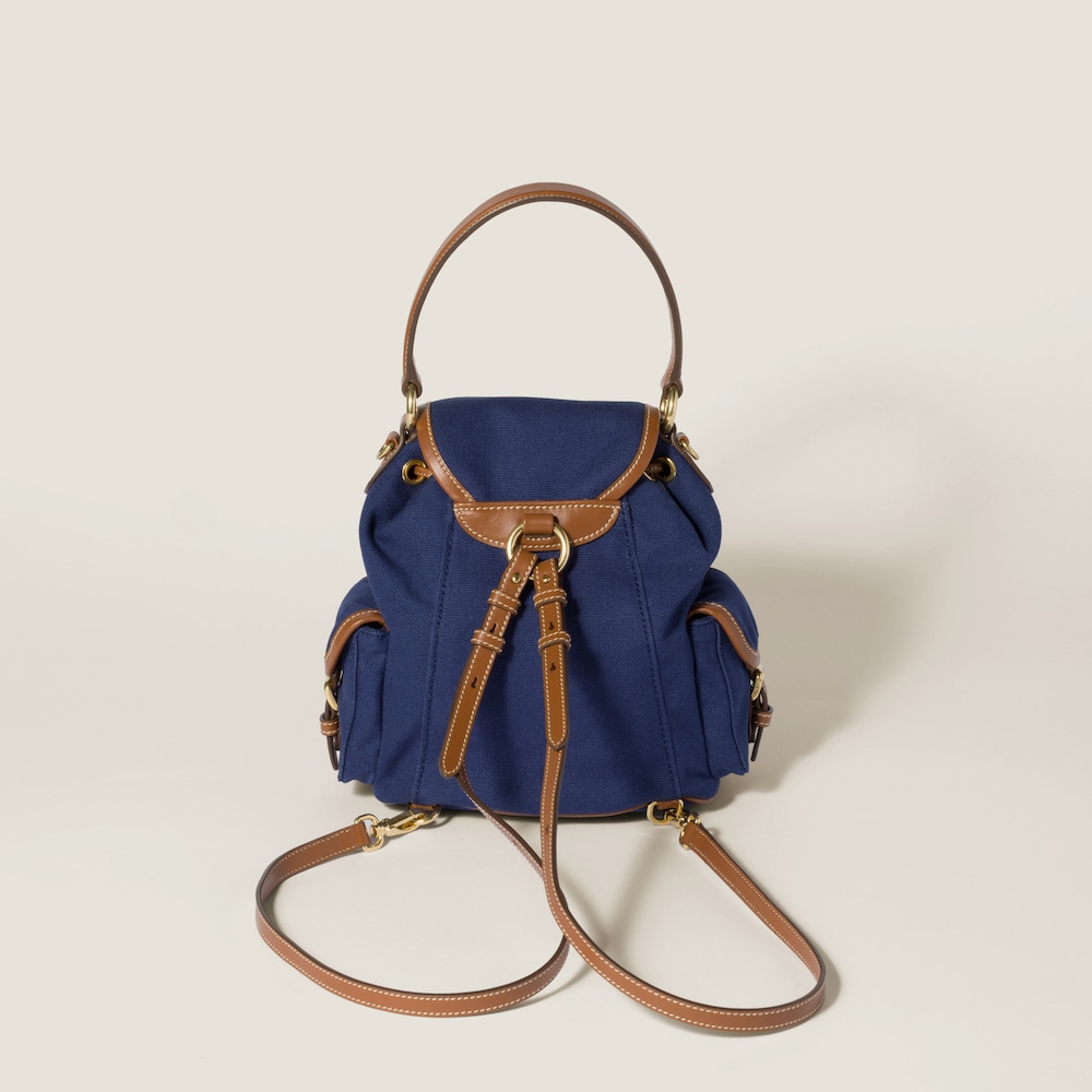 Canvas and leather backpack