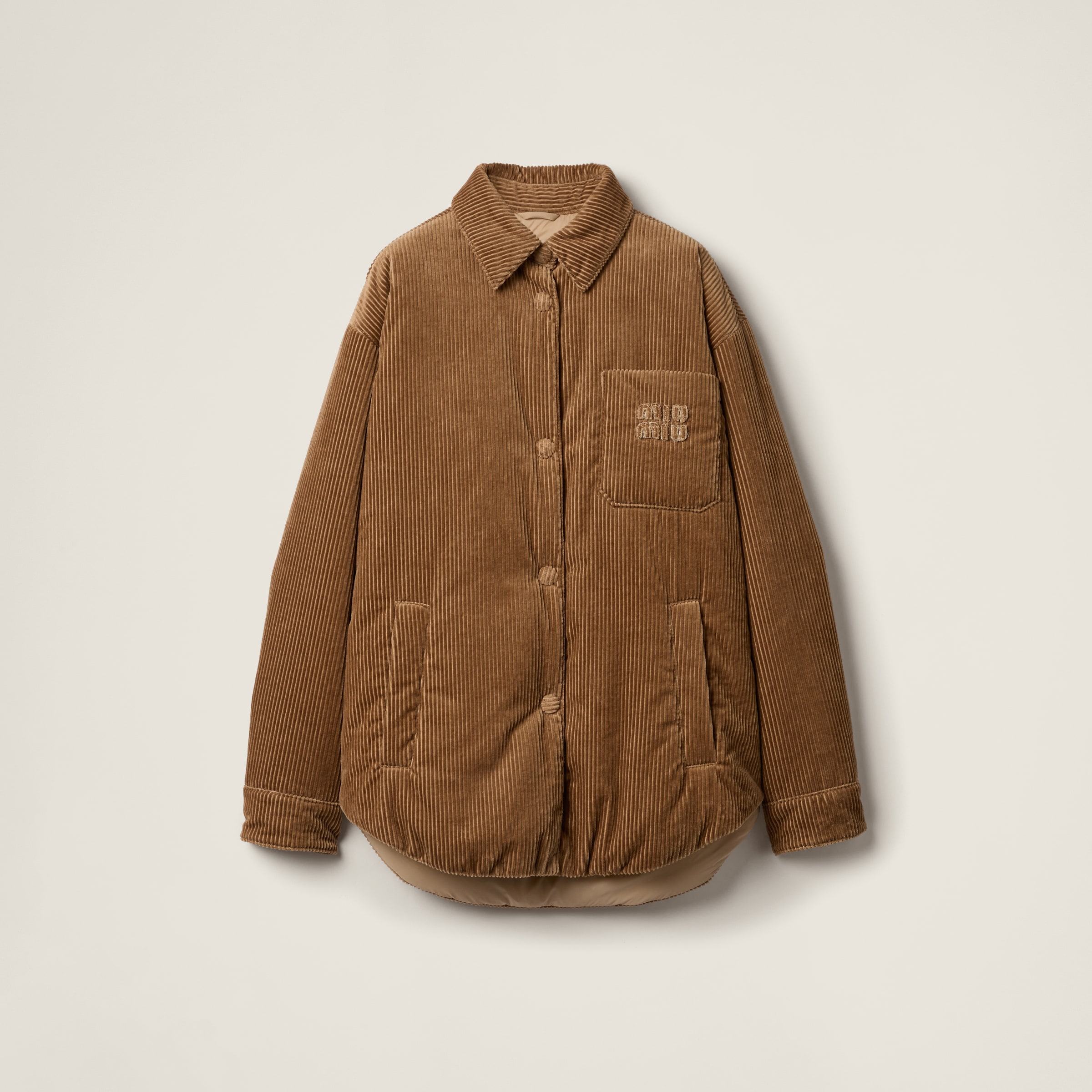Medium-weight corduroy down jacket