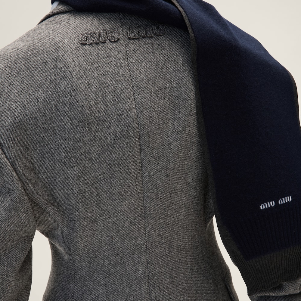 Single-breasted double wool jacket