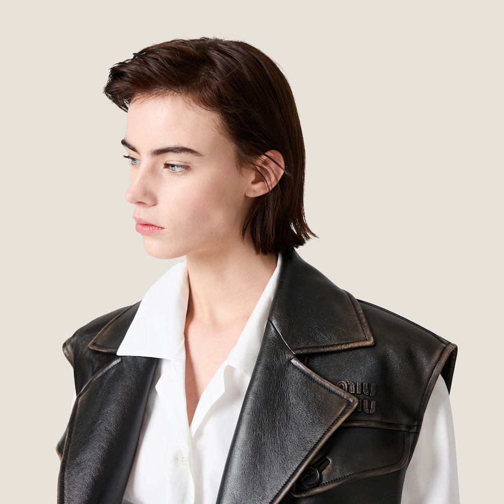 Nappa leather vest