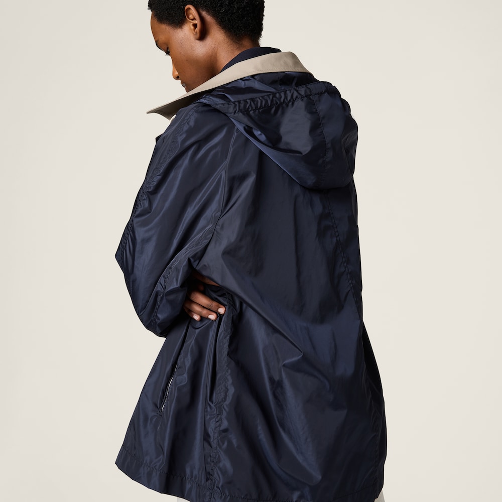 Panama cotton and technical pongé blouson jacket
