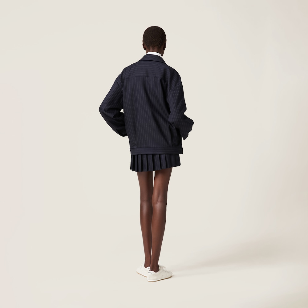 Pleated pinstripe miniskirt