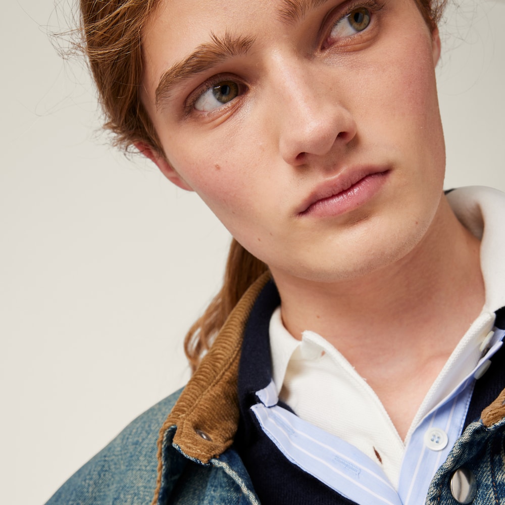 Denim down jacket