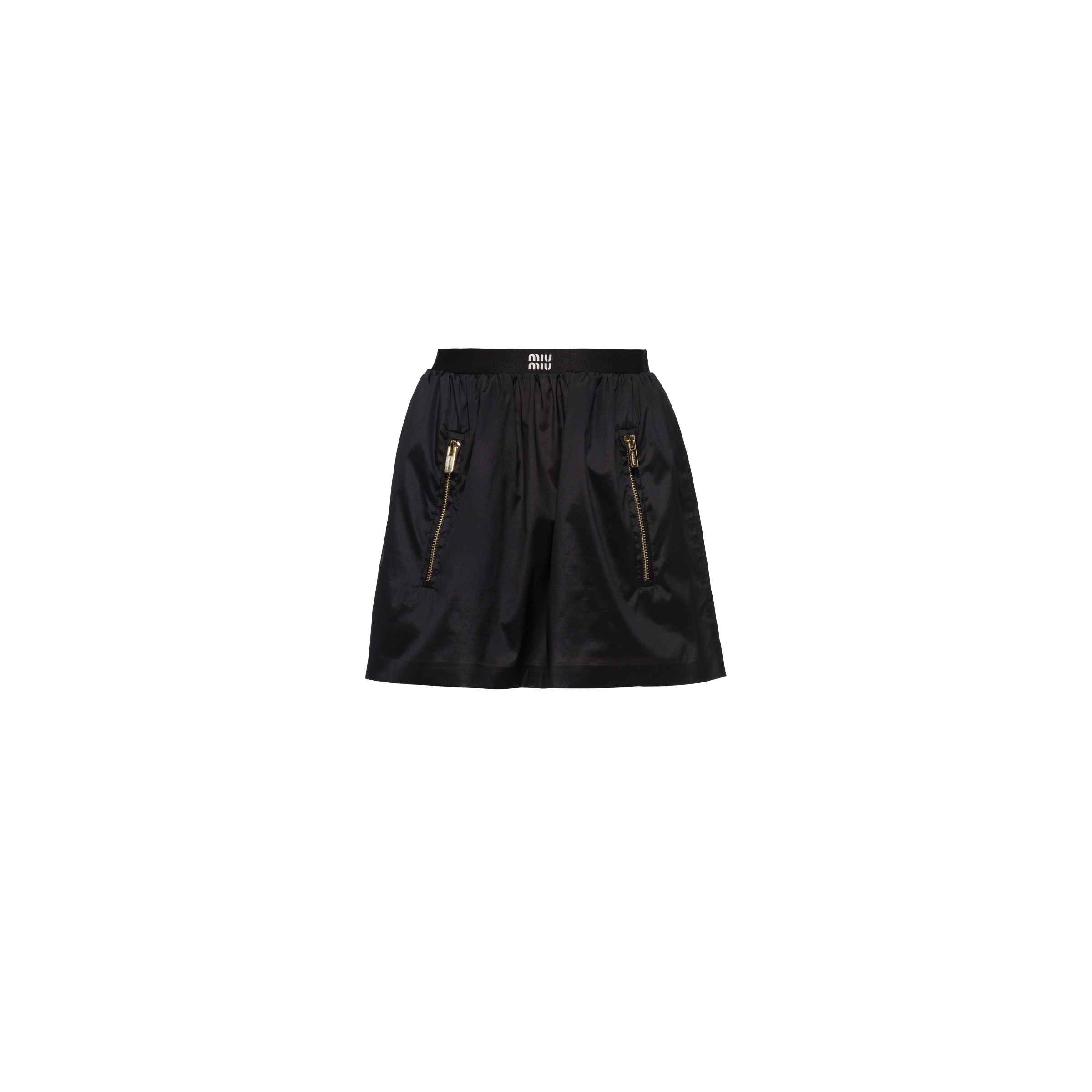 Technical silk miniskirt