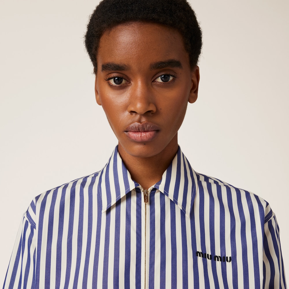 Striped poplin shirt