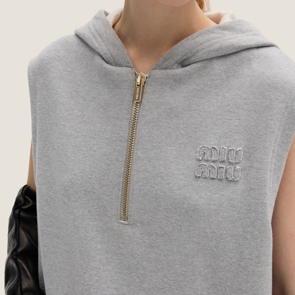 Cotton fleece hoodie dress