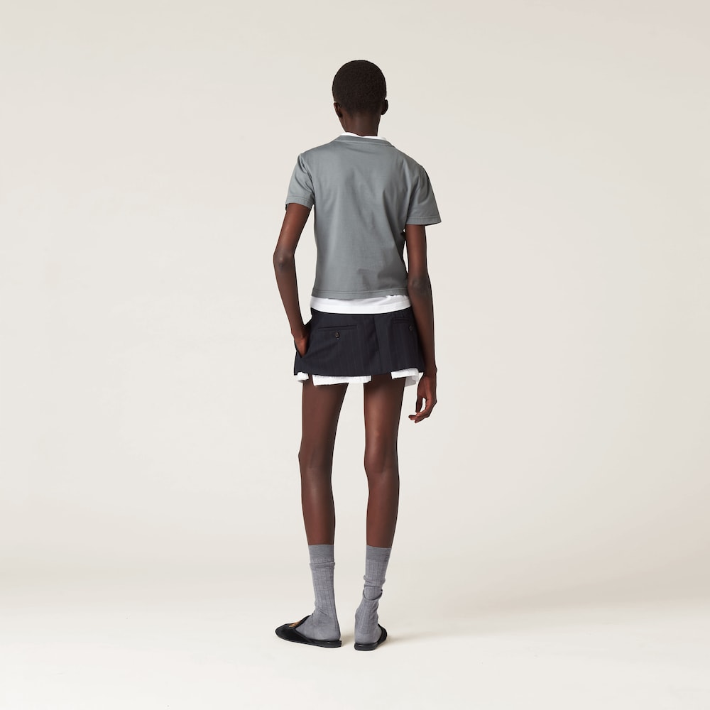 Garment-dyed jersey T-shirt with embroidered logo