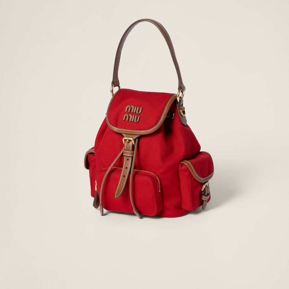 Canvas and leather backpack