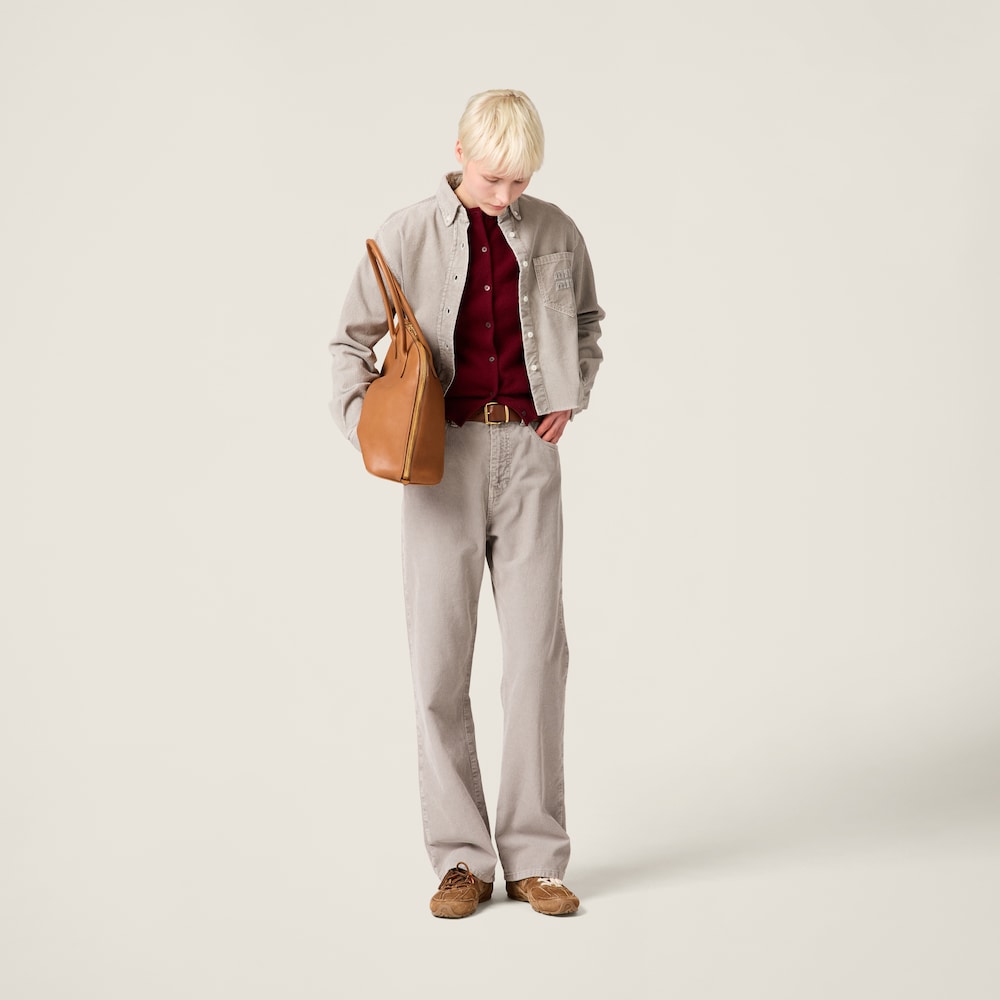 Garment-dyed corduroy shirt