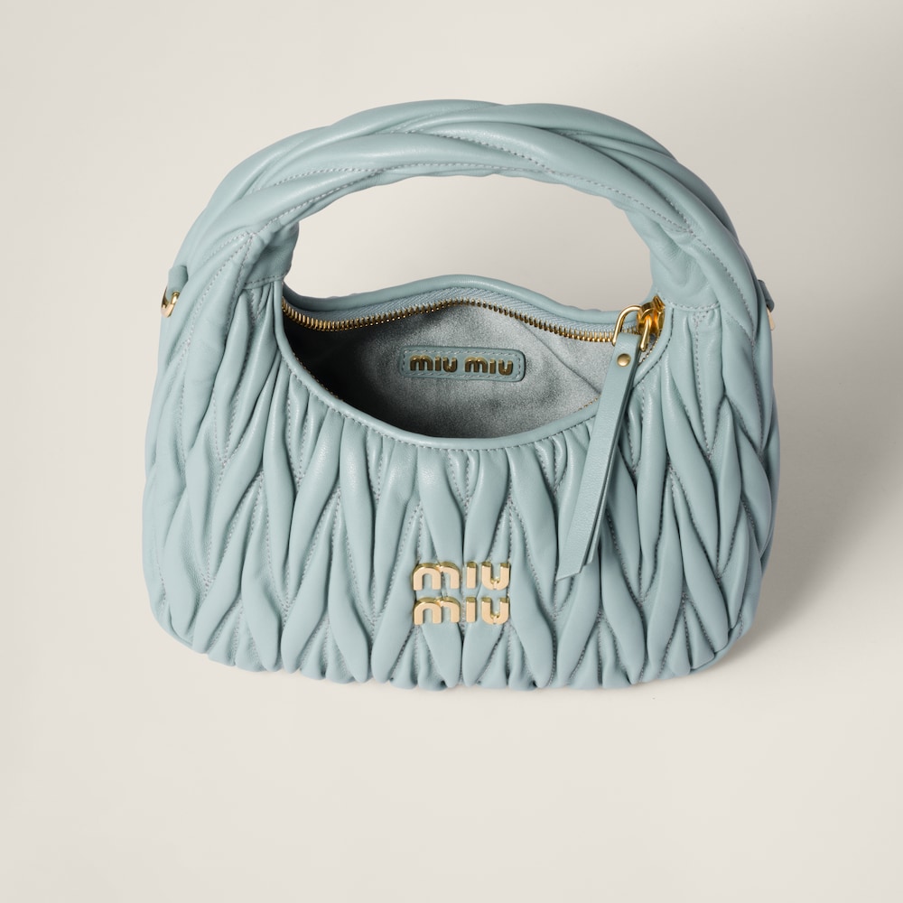 Wander matelassé nappa leather hobo bag