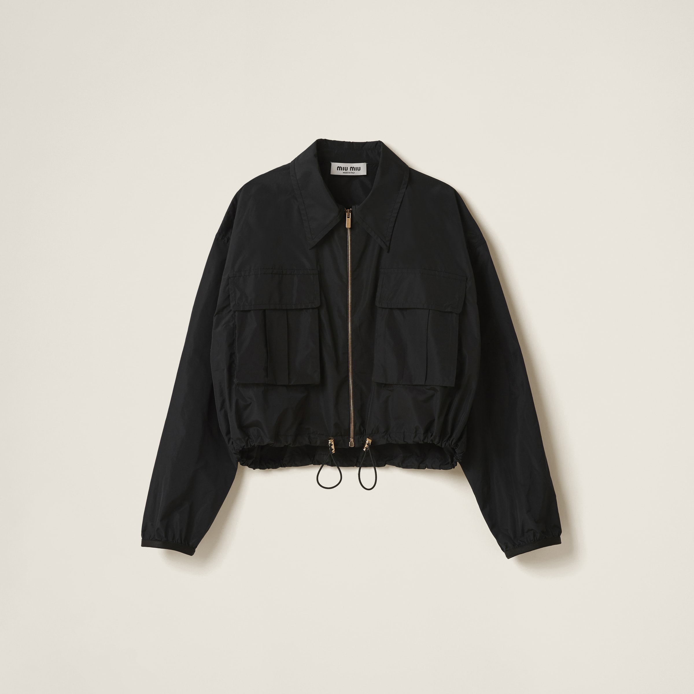 Technical silk blouson jacket
