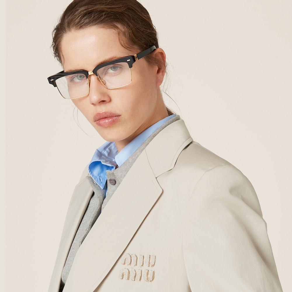 Single-breasted poplin jacket