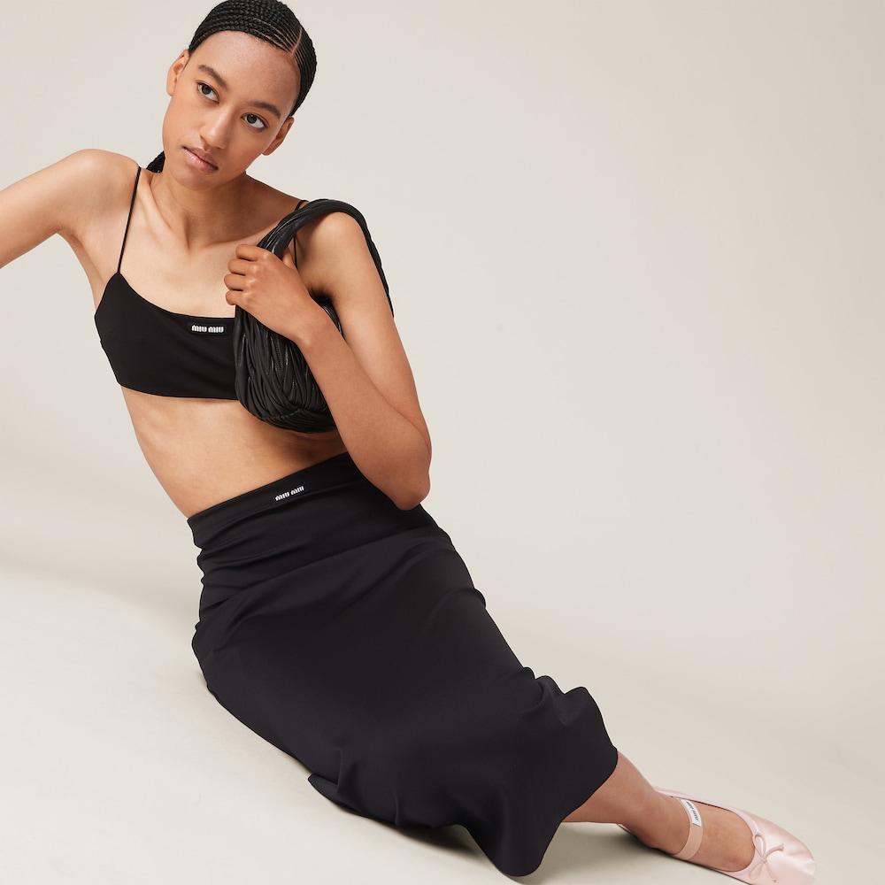 Stretch jersey top with logo
