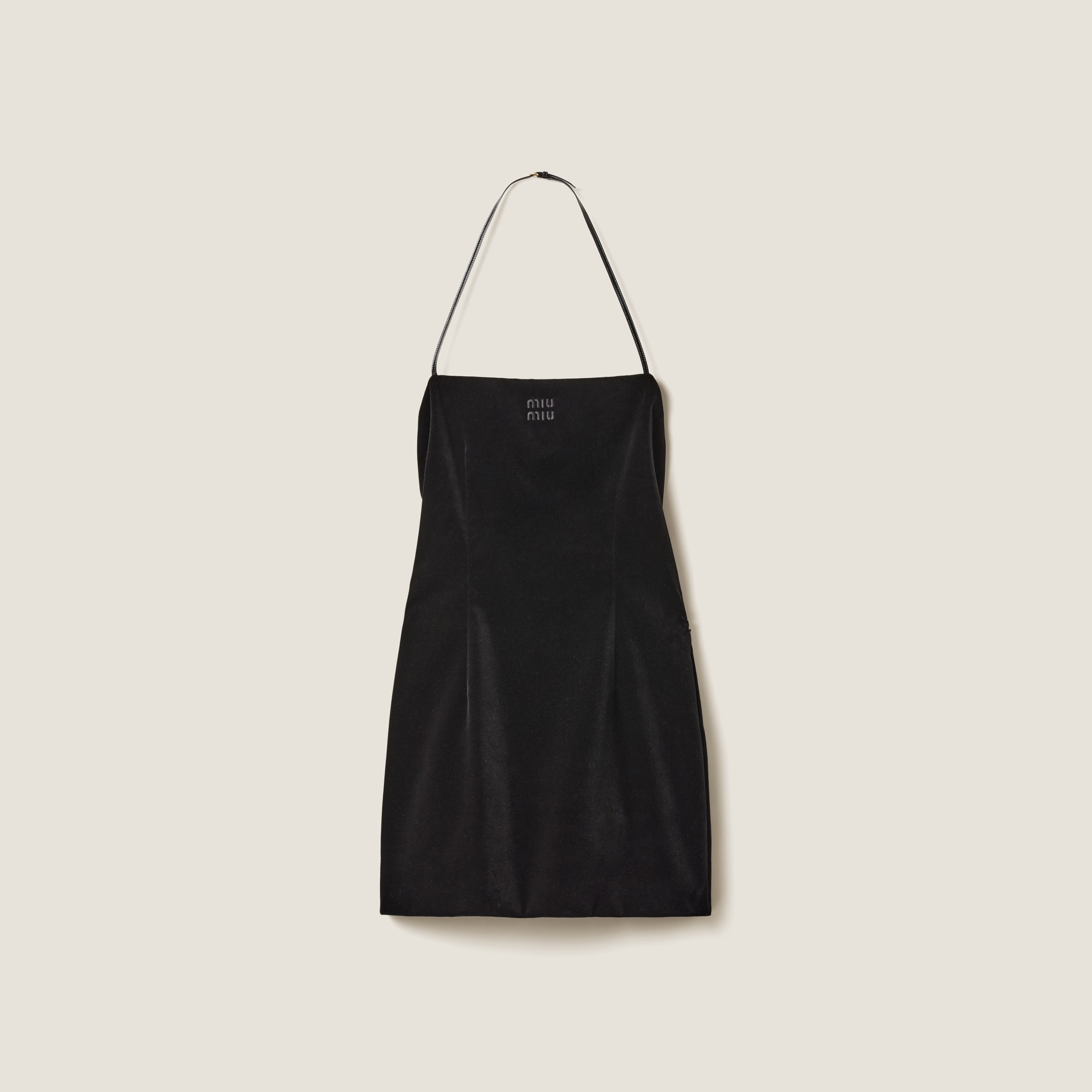 Stretch velvet mini-dress