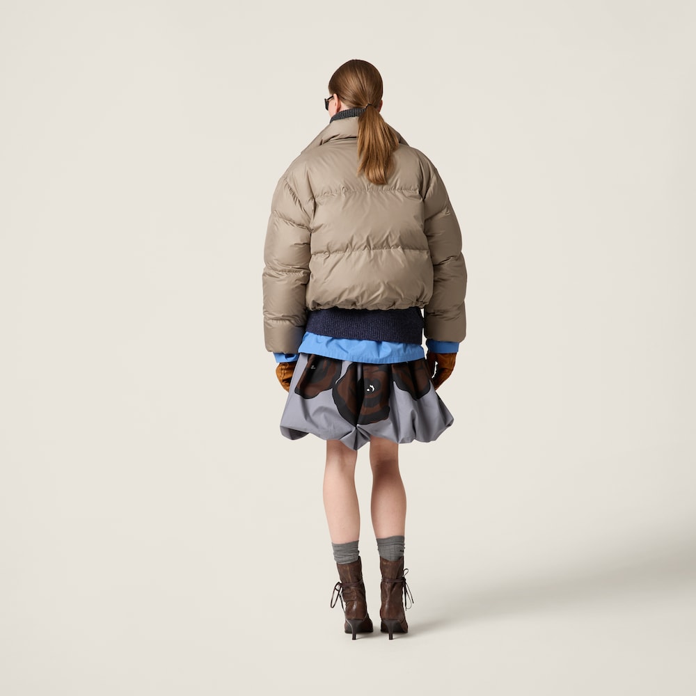 Technical pongé down jacket