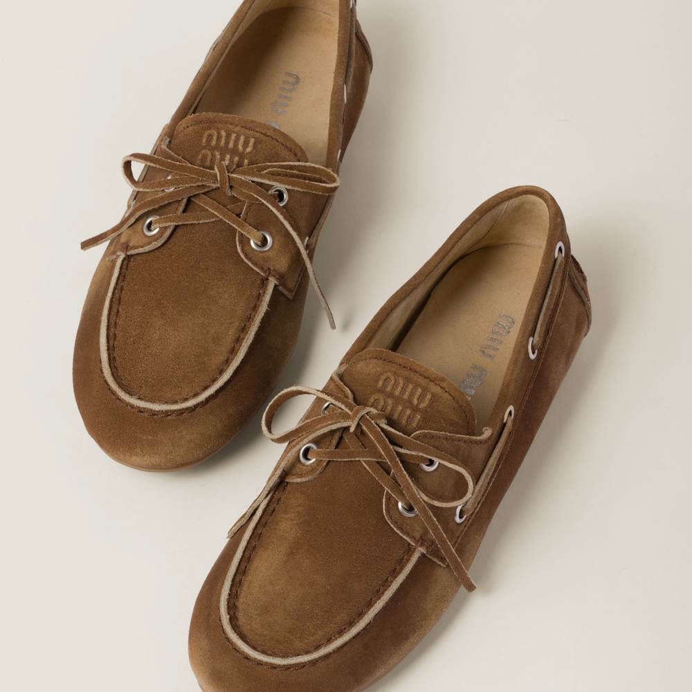 Faded unlined suede loafers