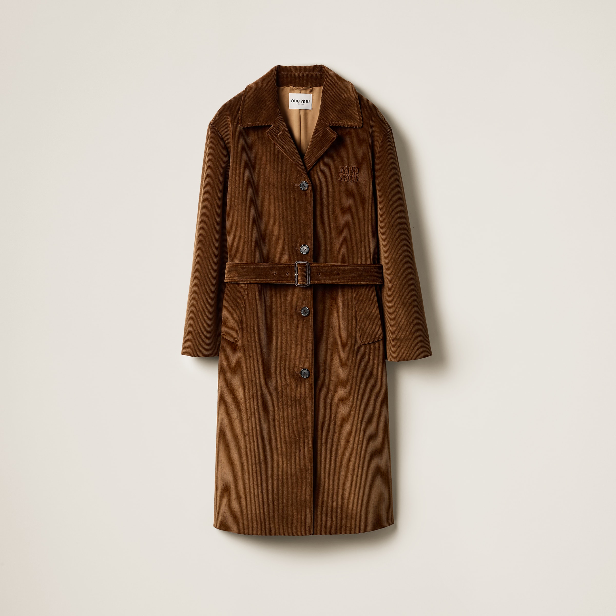 Single-breasted corduroy coat