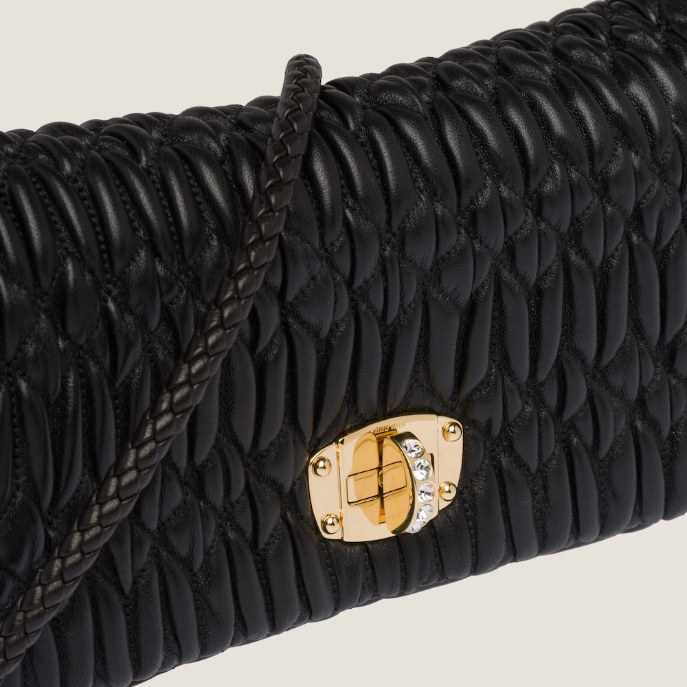 Miu Crystal Cloqué Nappa leather bag