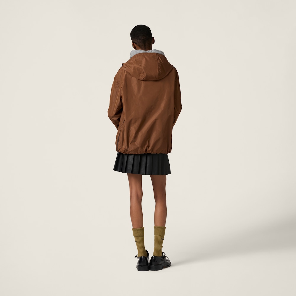 Technical fabric hoodie jacket