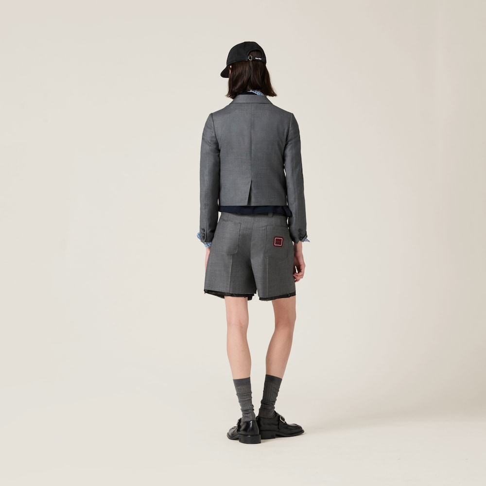 Single-breasted grisaille jacket with logo