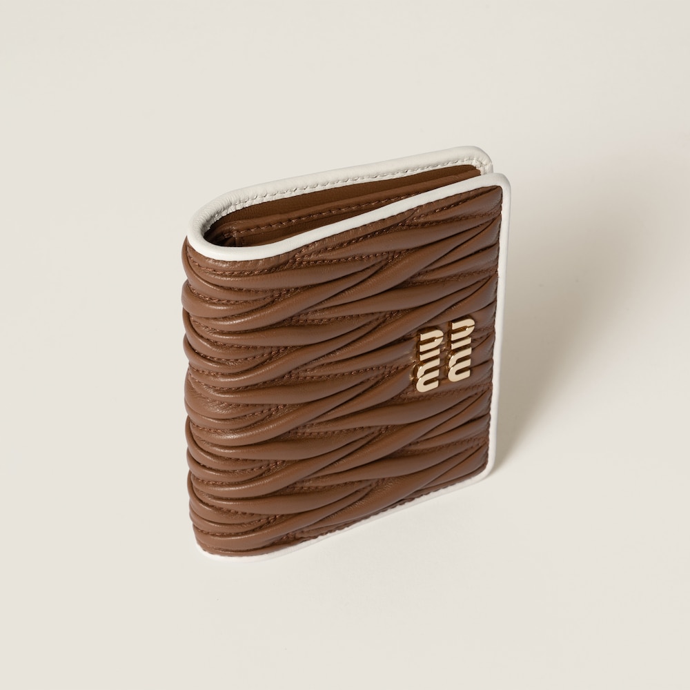 Small matelassé nappa leather wallet