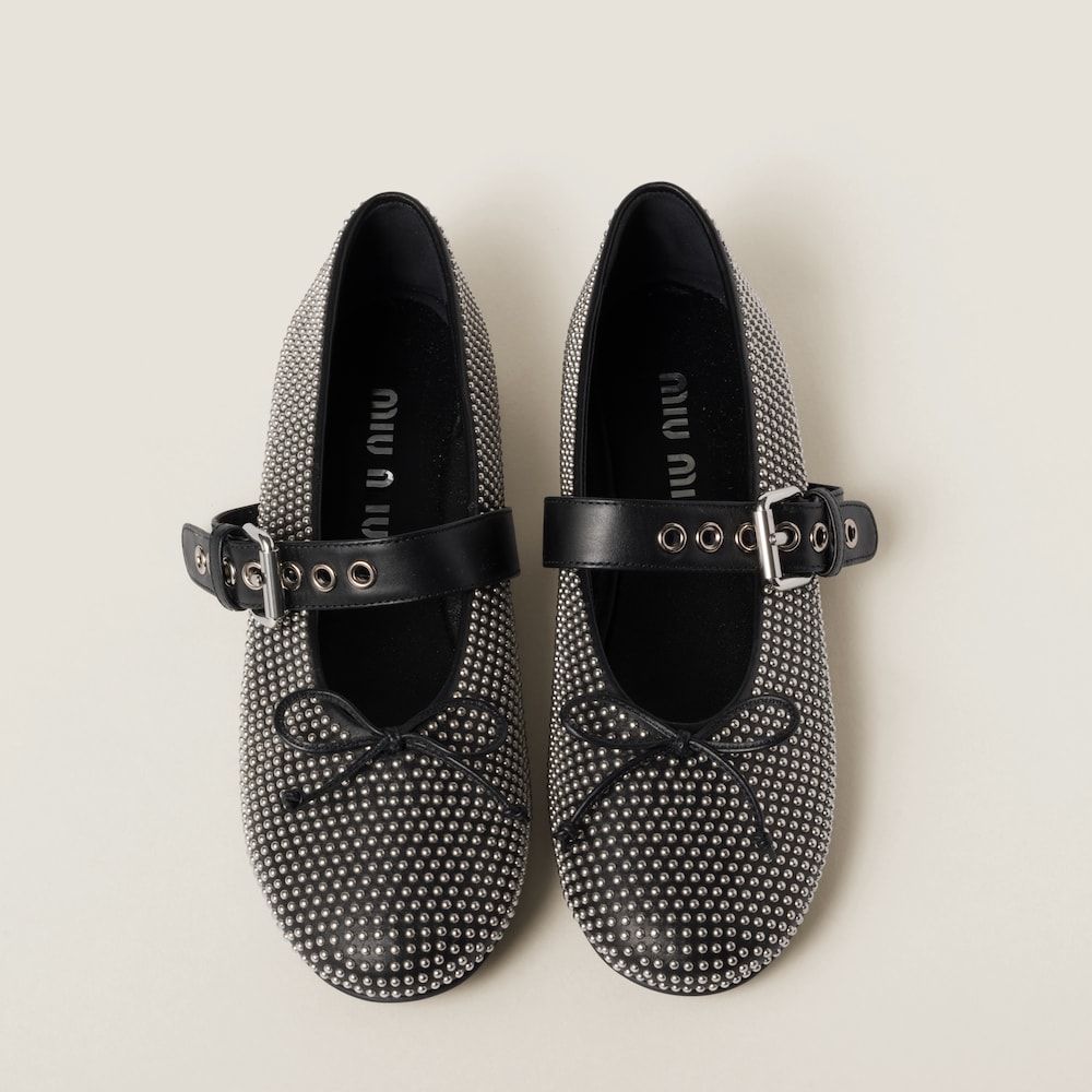 Calf leather ballerina flats