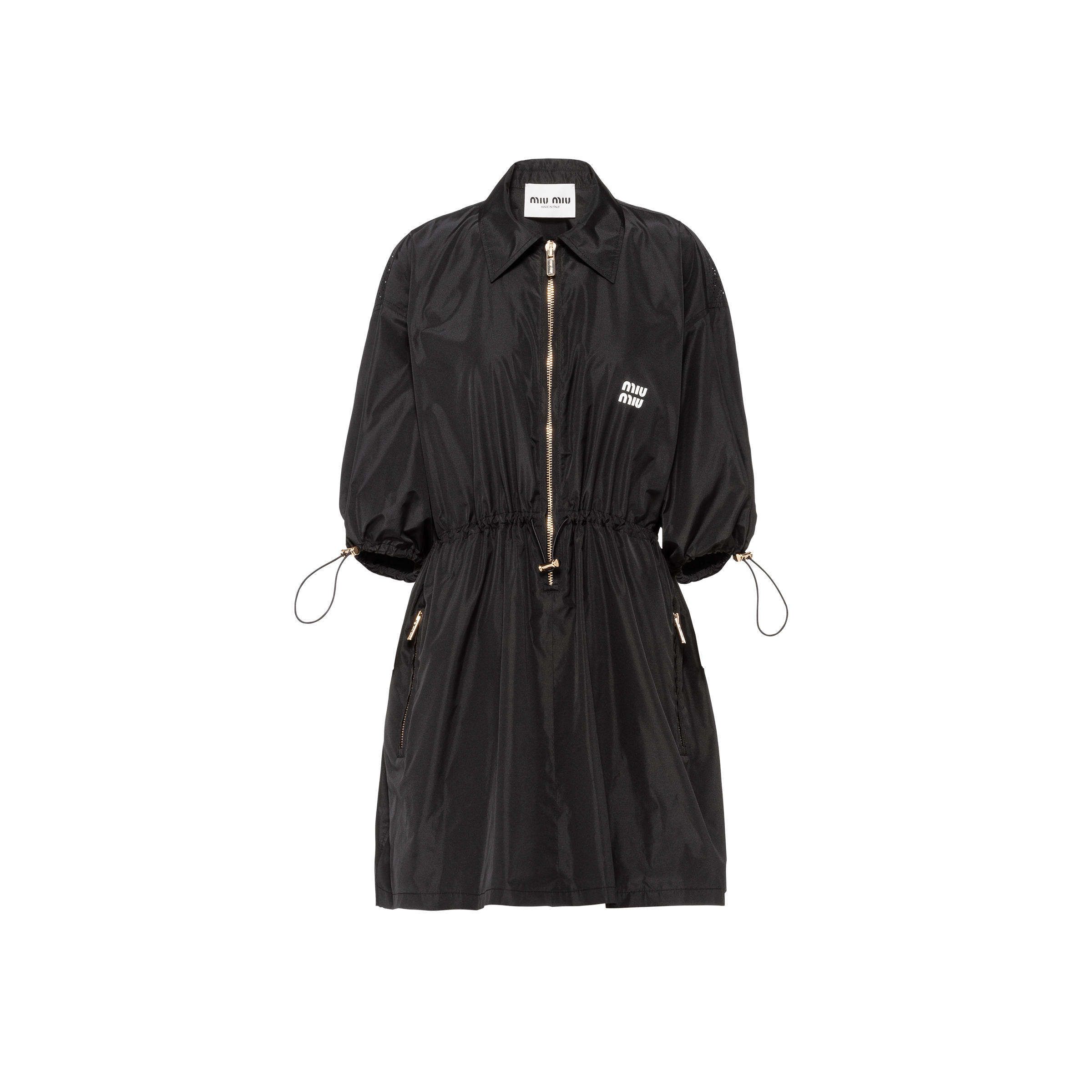 Technical silk mini-dress
