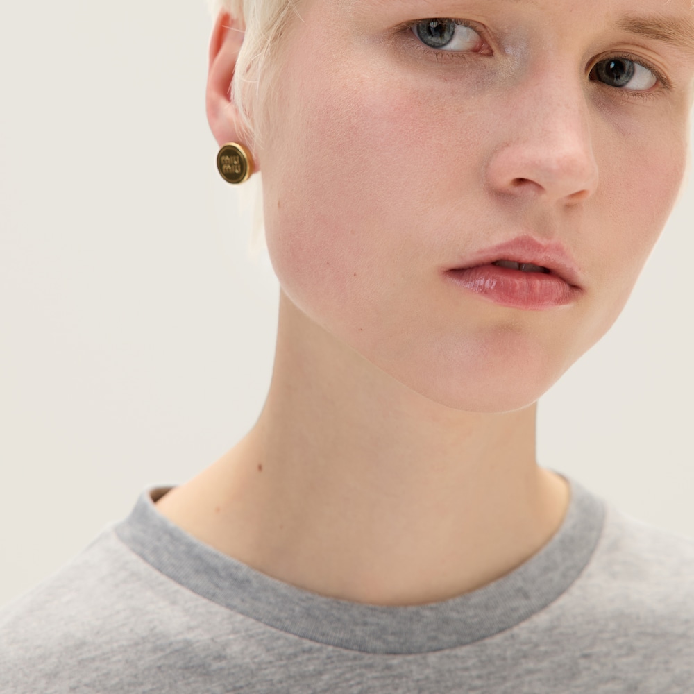 Cotton T-shirt with embroidered logo