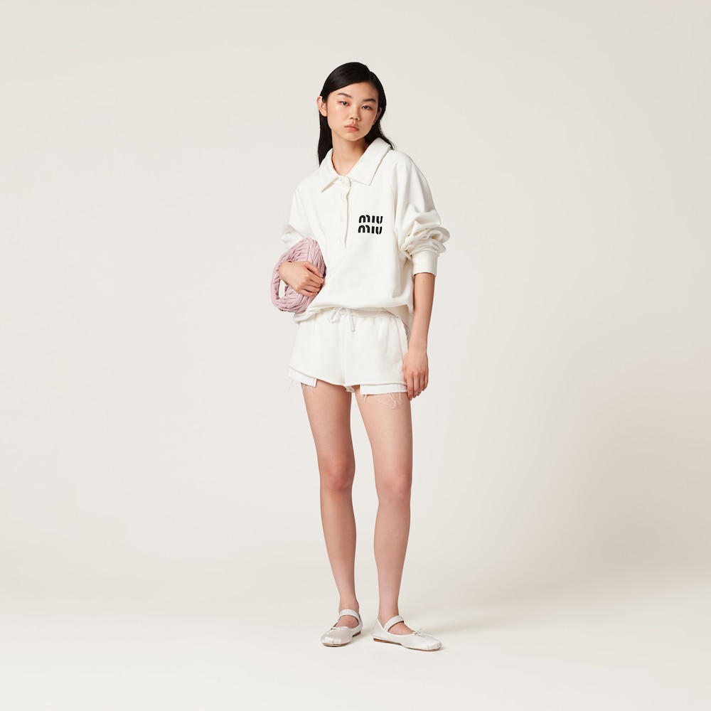 Embroidered cotton shorts