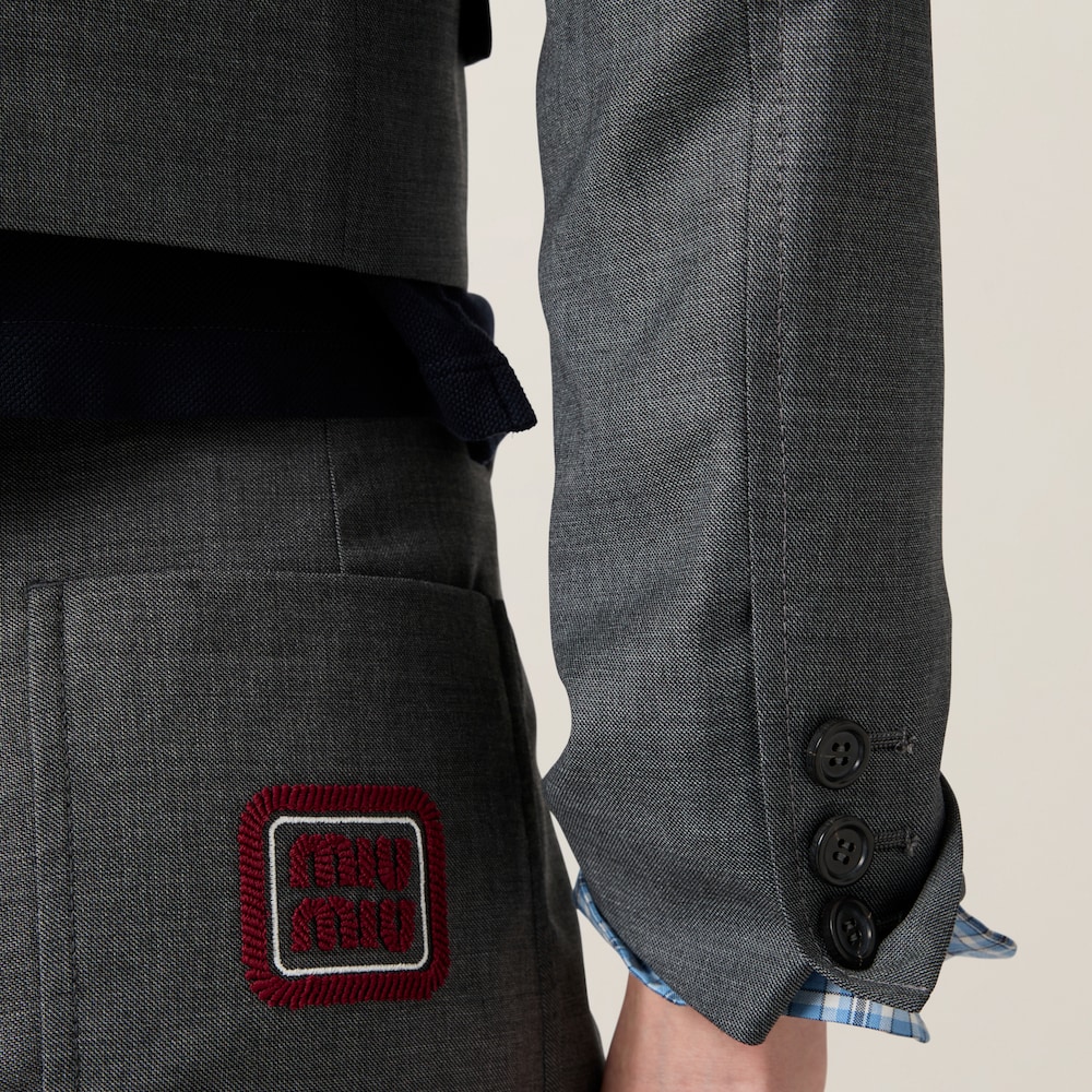 Single-breasted grisaille jacket with logo
