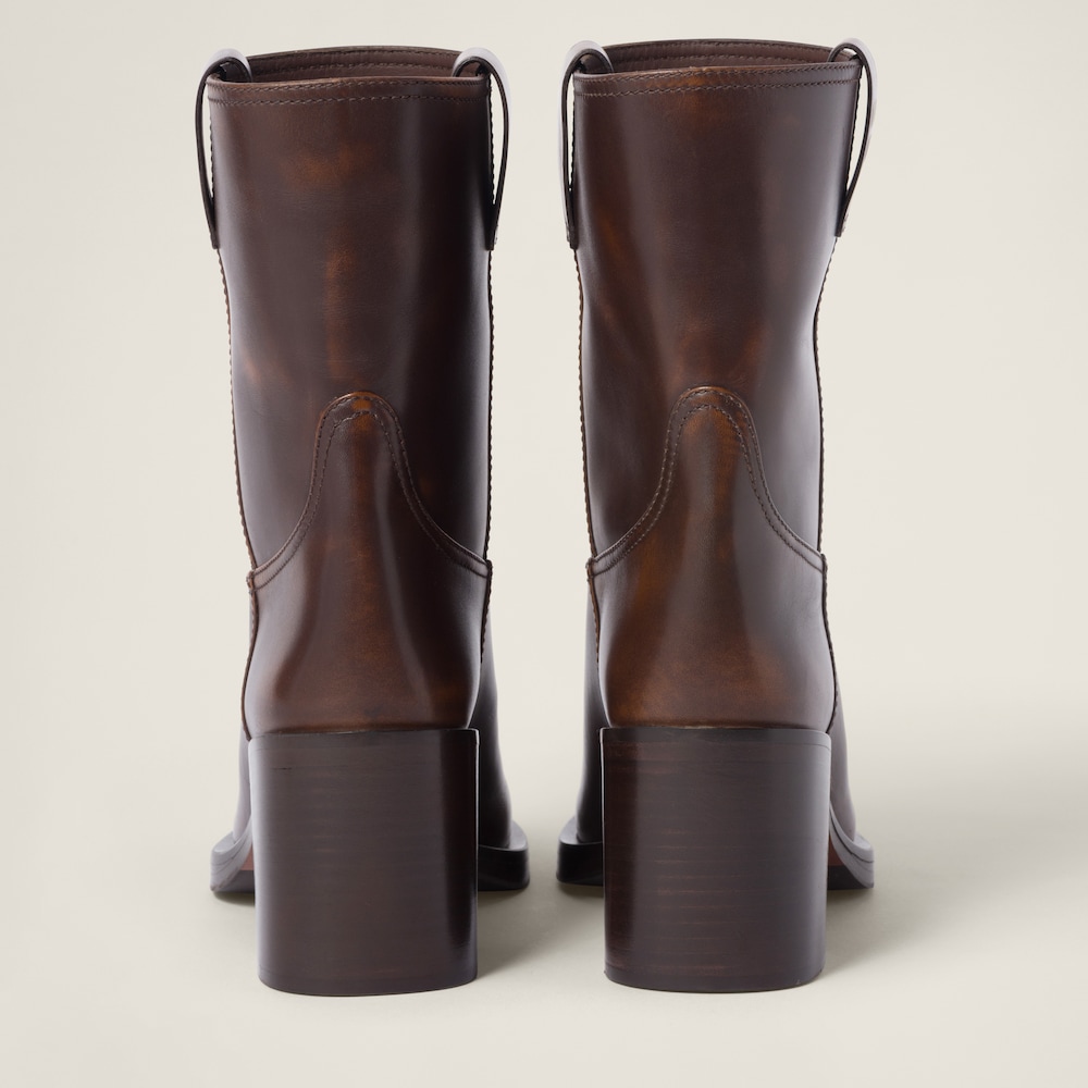 Fumé leather booties