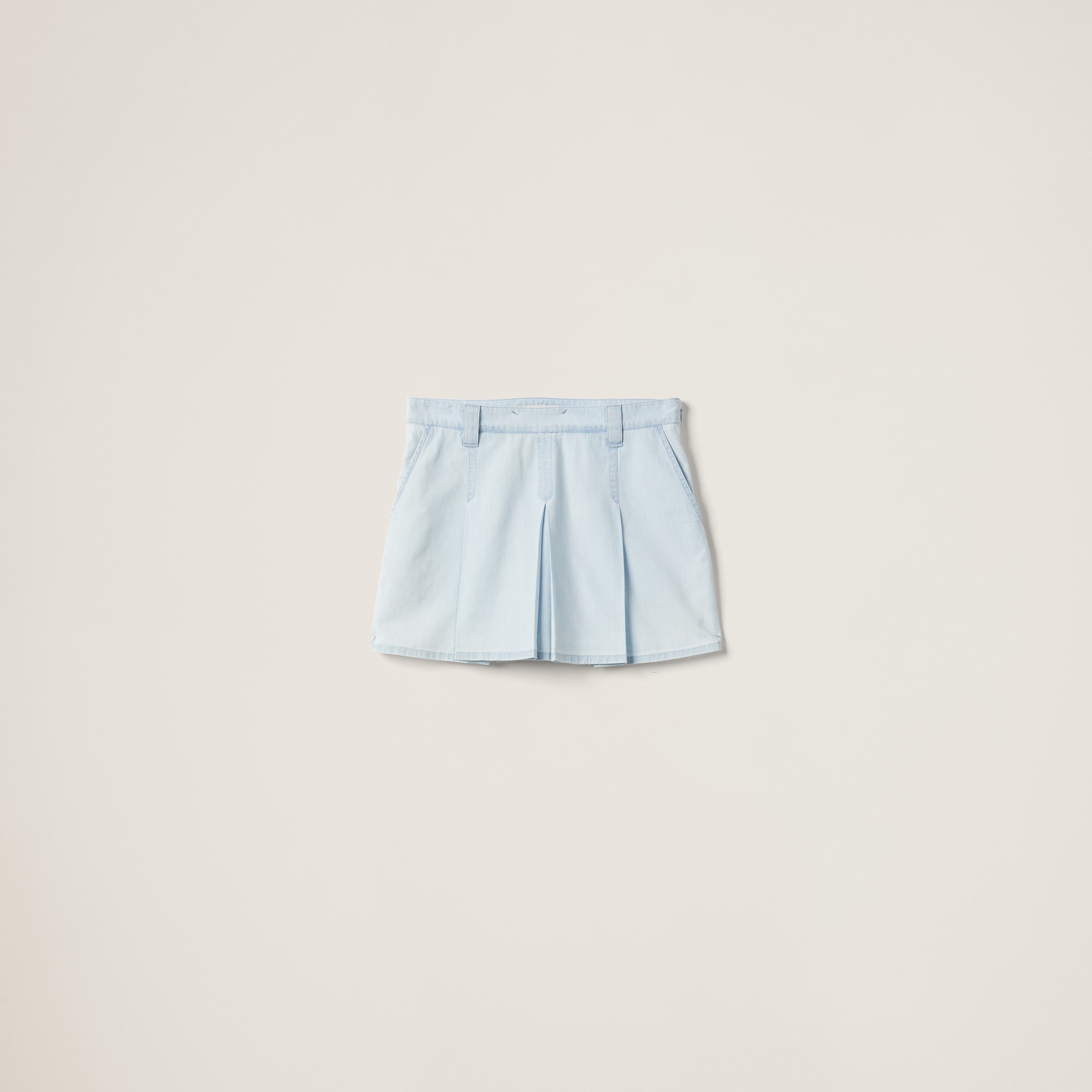 Pleated chambray skirt