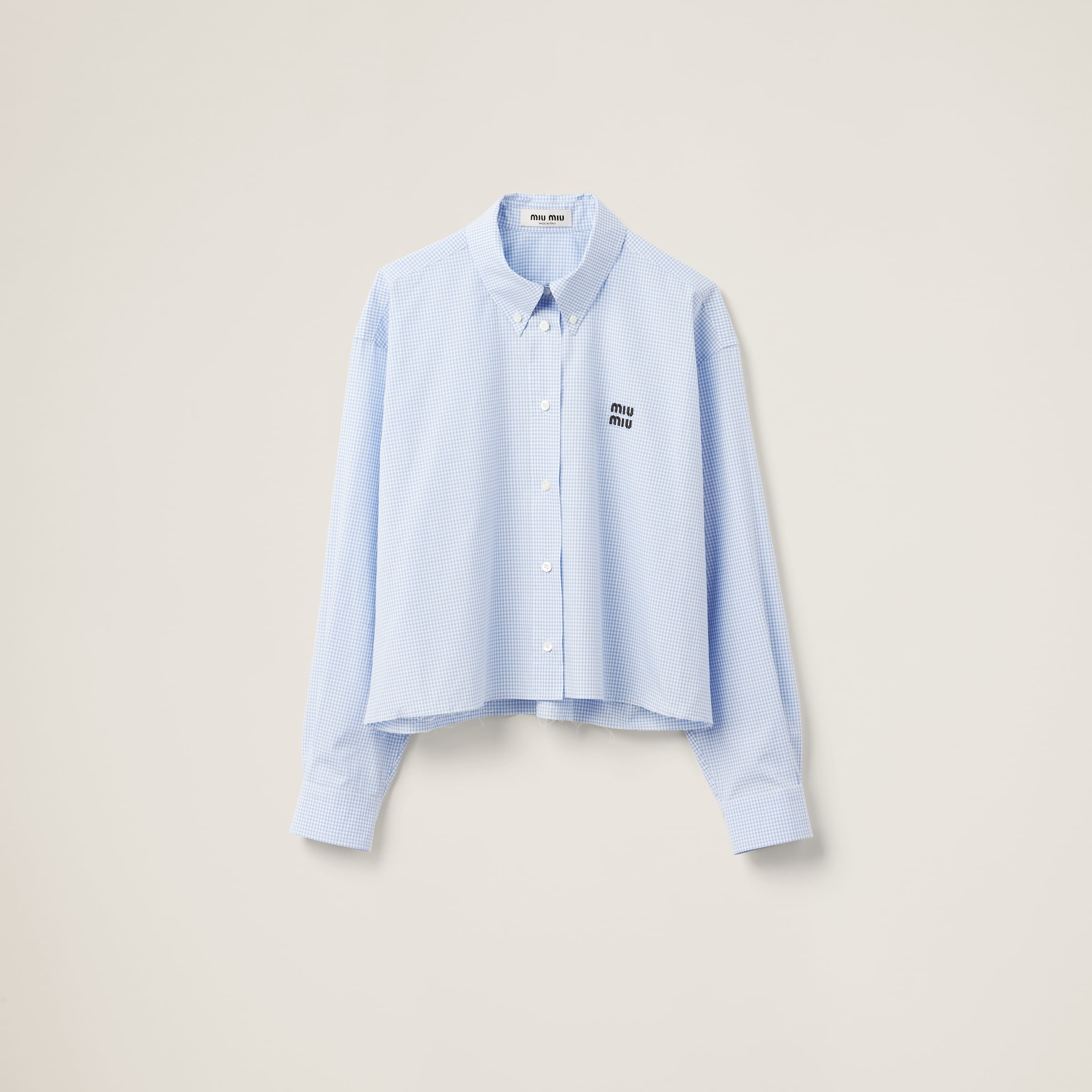 Gingham check poplin shirt