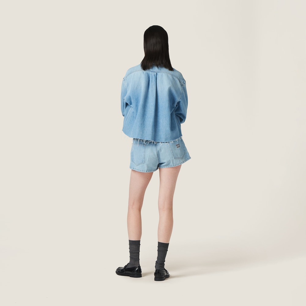 Denim blouson jacket