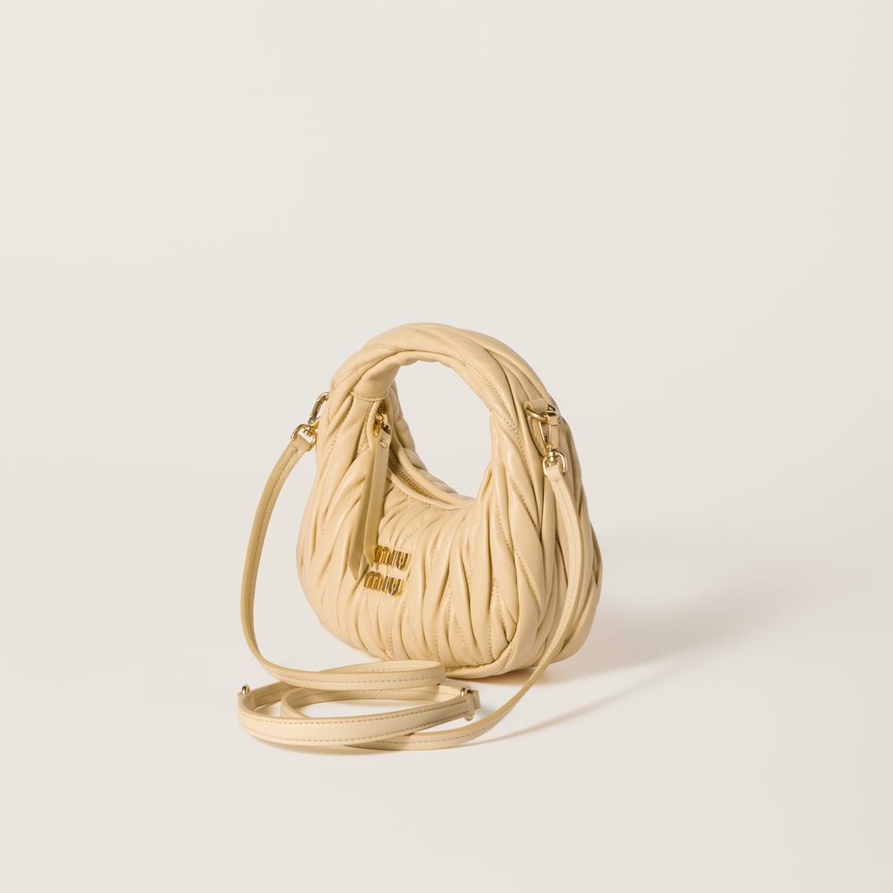 Wander matelassé nappa leather hobo mini-bag