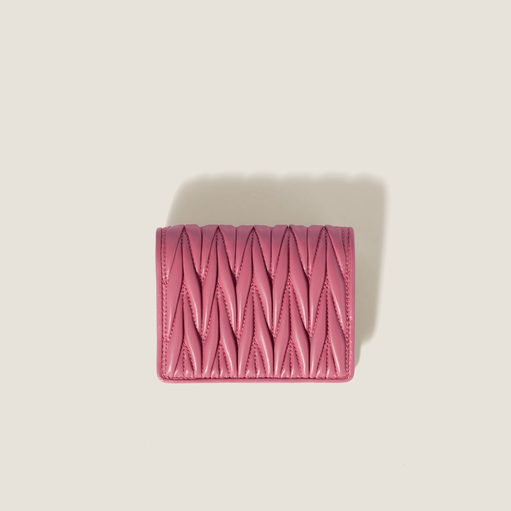 Small matelassé nappa leather wallet