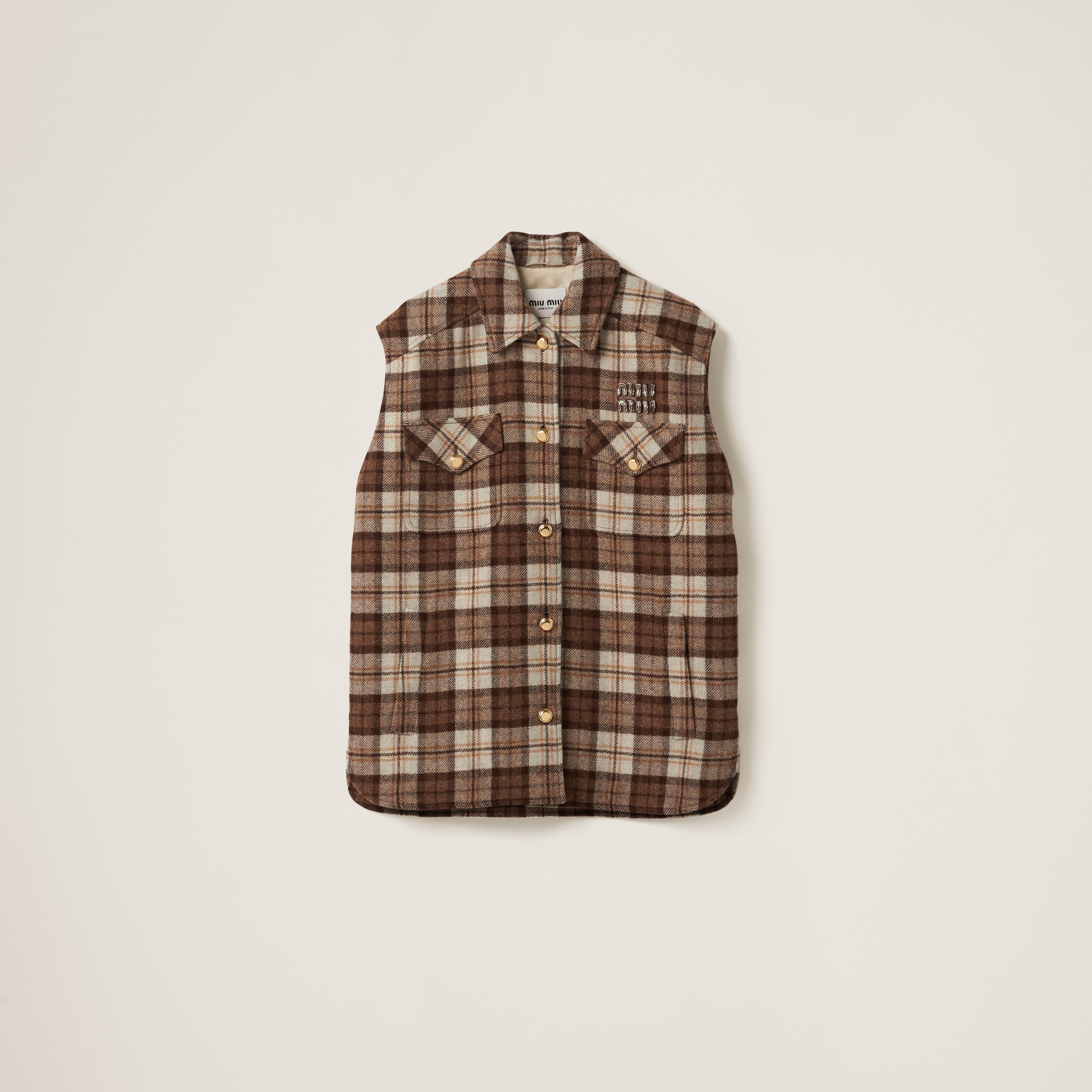Check blouson vest