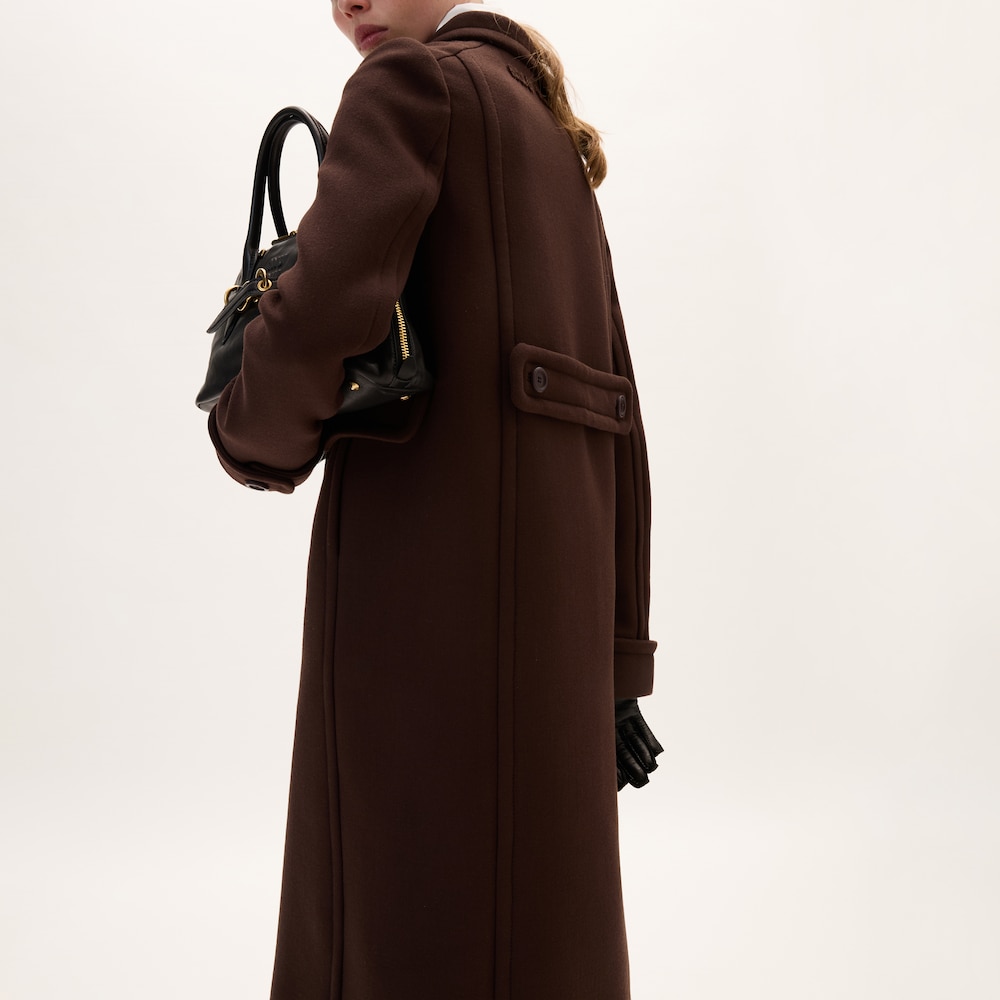 Natté toile double-breasted coat