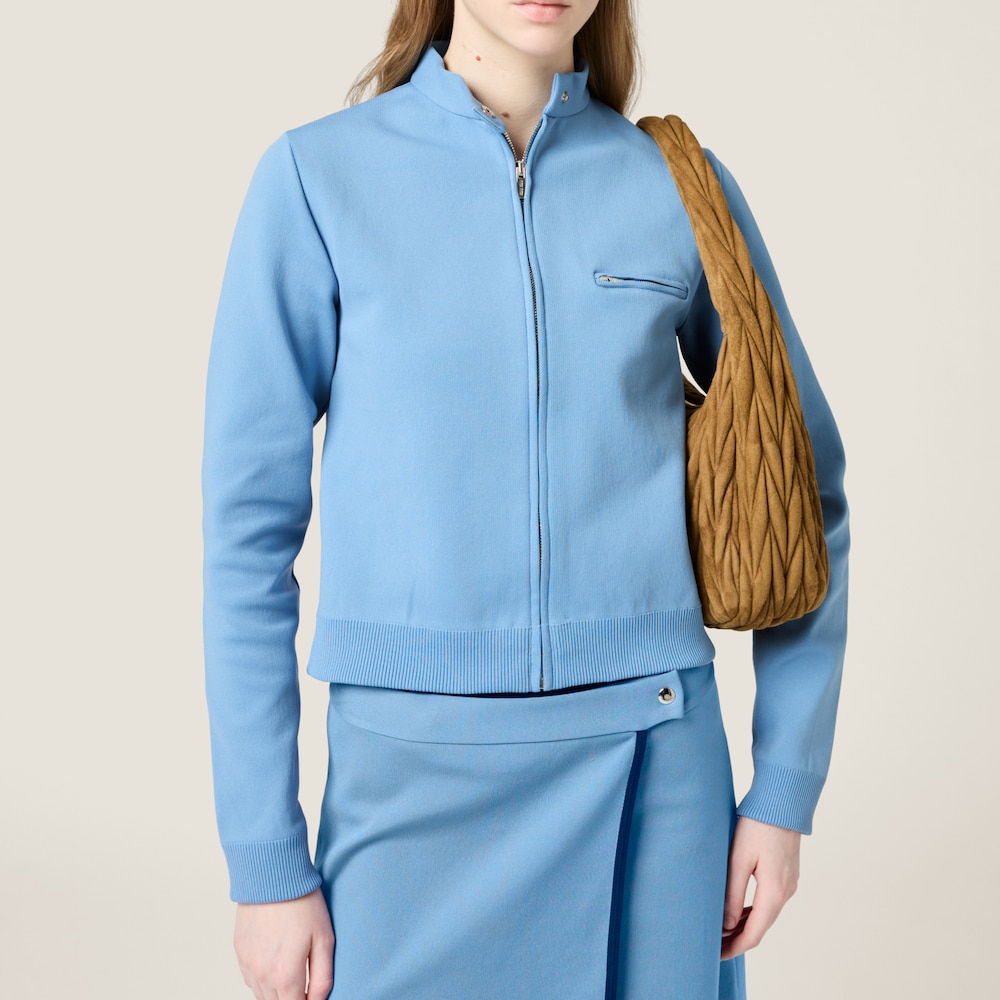 Technical yarn zipper cardigan