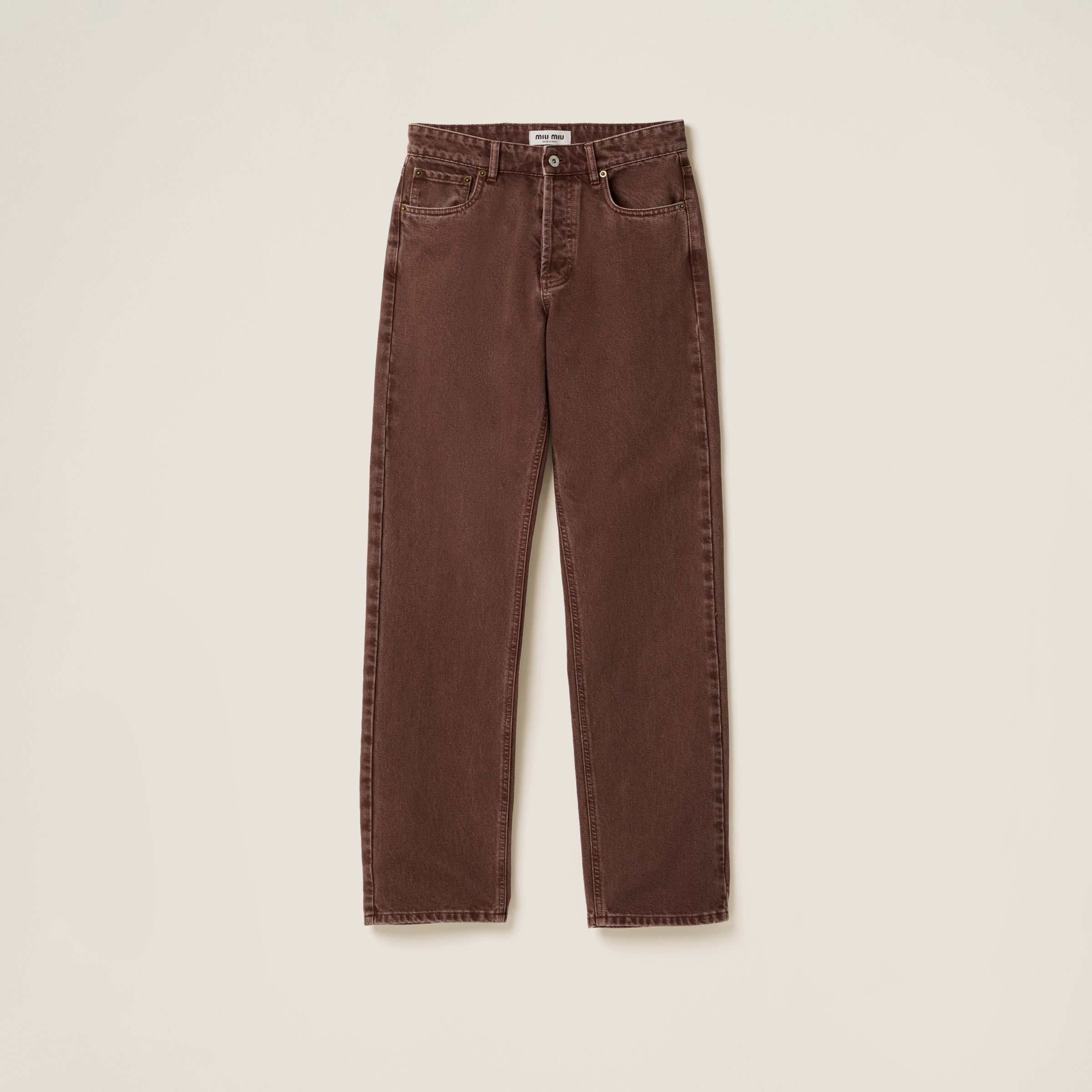 Five-pocket bull denim trousers