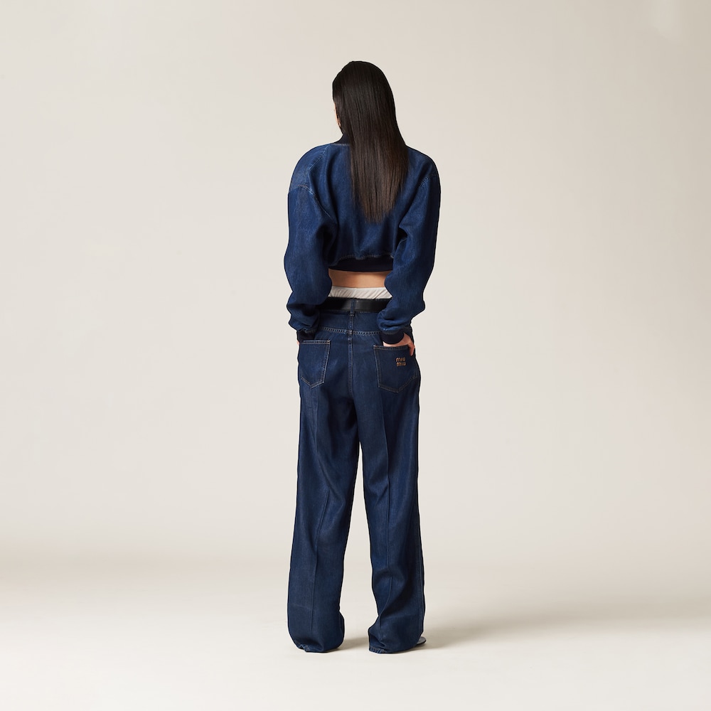 Denim blouson jacket