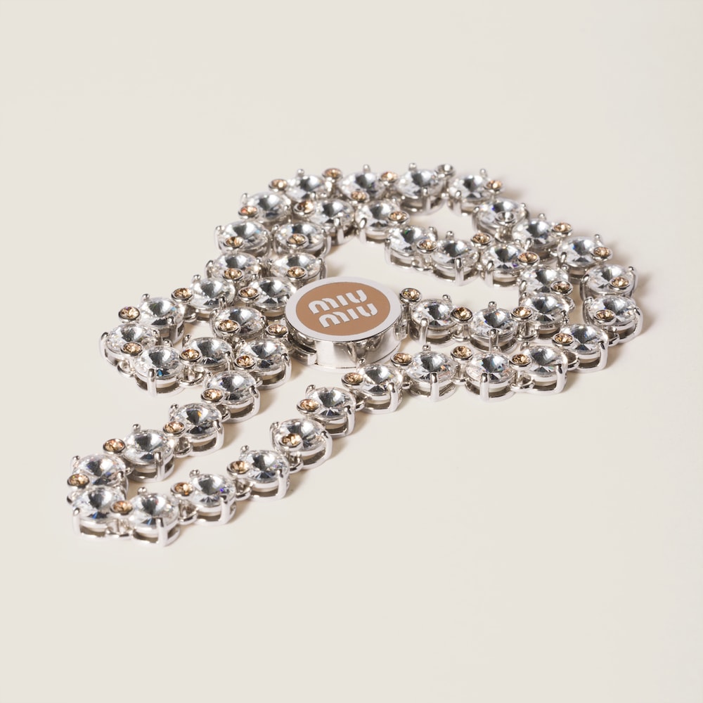 Metal necklace with crystals