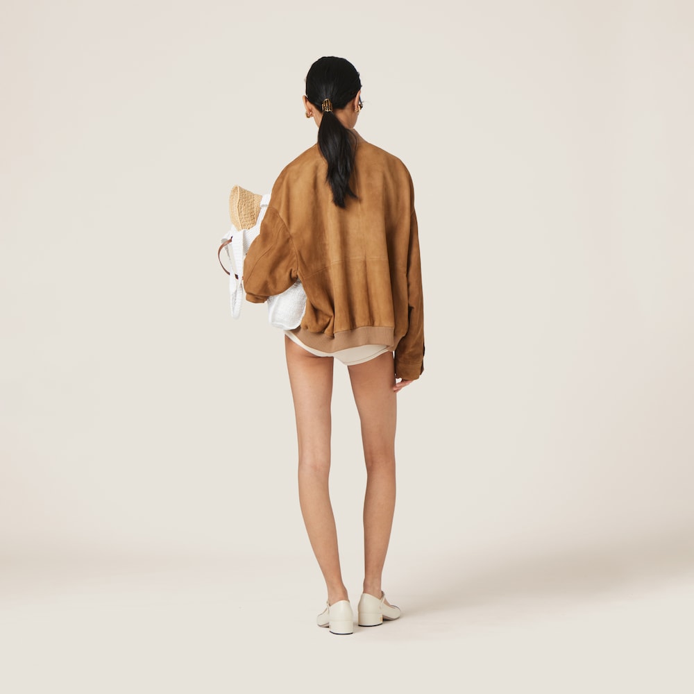 Suede nappa leather jacket