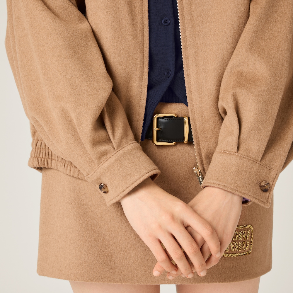 Camel-hair miniskirt